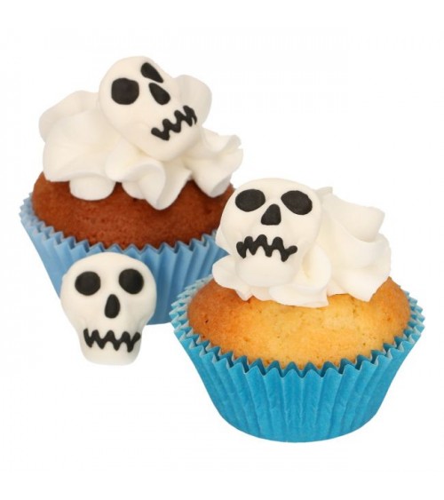 FUNCAKES DÉCORS EN PÂTE À SUCRE TÊTES DE MORT SET/8