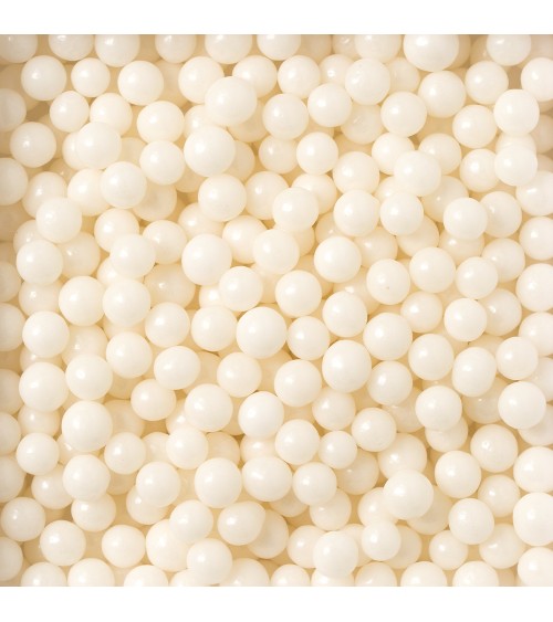 Decora maxi perles en sucre blanc brillant, 7mm 100 g