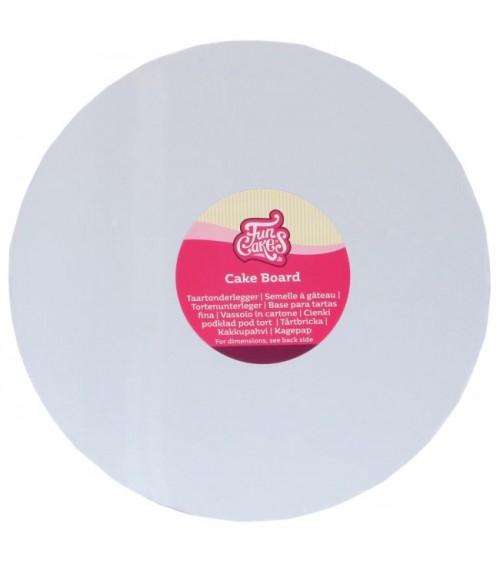 Funcakes Planche ronde fine blanche, Ø 40cm x H3mm
