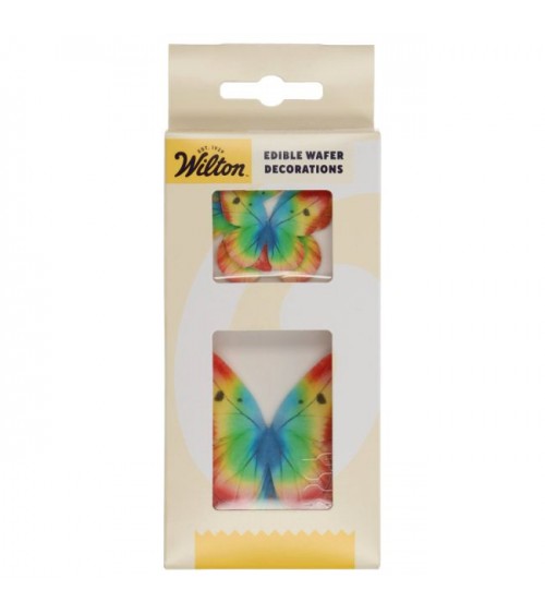 Wilton Edible Wafer Decorations Butterflies Rainbow set/8