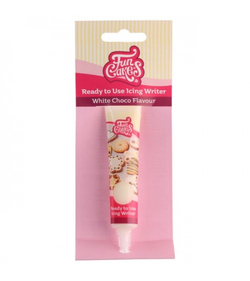 Funcakes Stylo de glaçage – Saveur chocolat blanc 25g