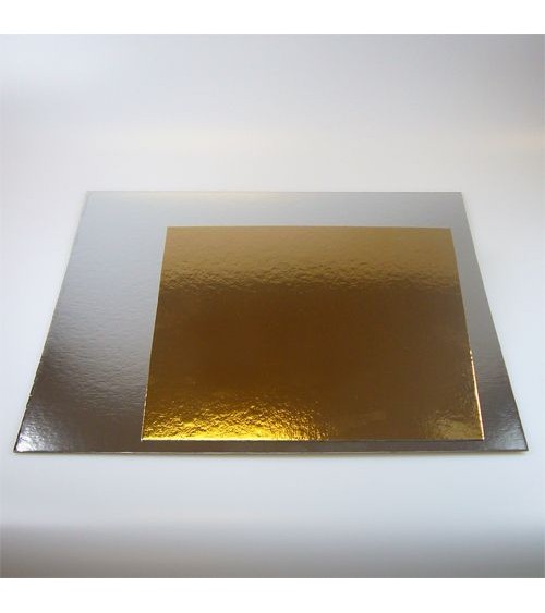 FunCakes Planche carré fine dorée/argentée 35X35XH1mm