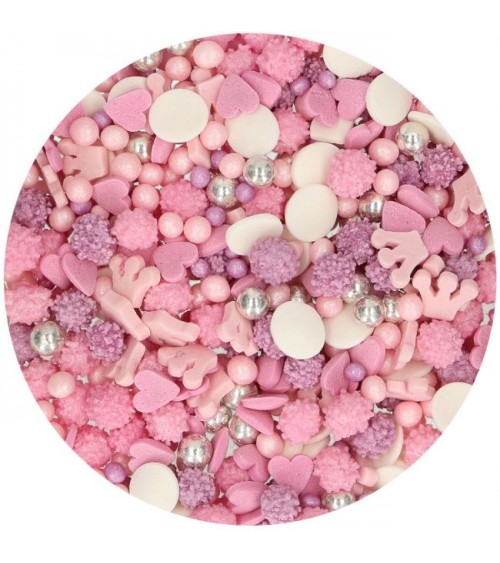 Perles de sucre Funcakes Rose & Blanc - Perle Dorée